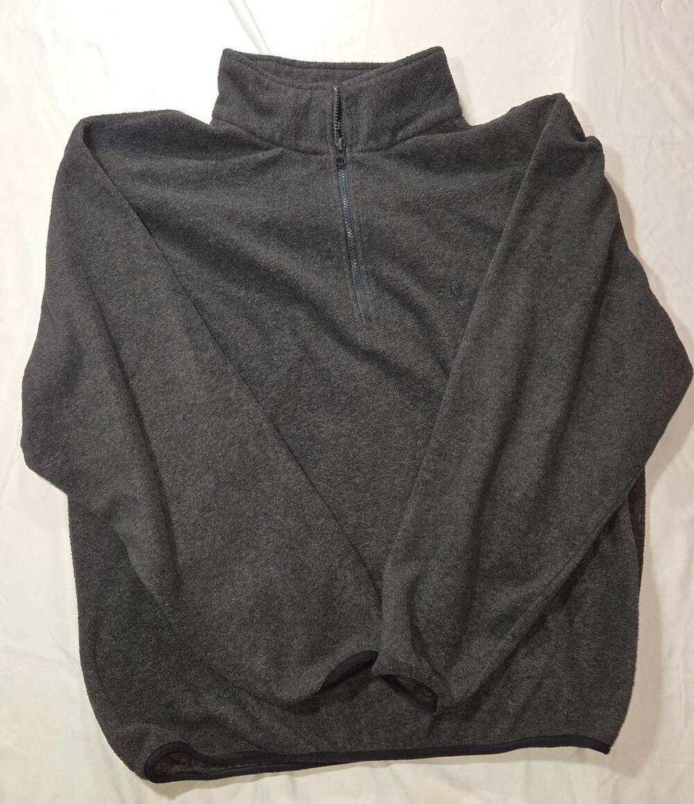 Nautica Fleece Quarter Zip Size L/G Dark Gray Pullover